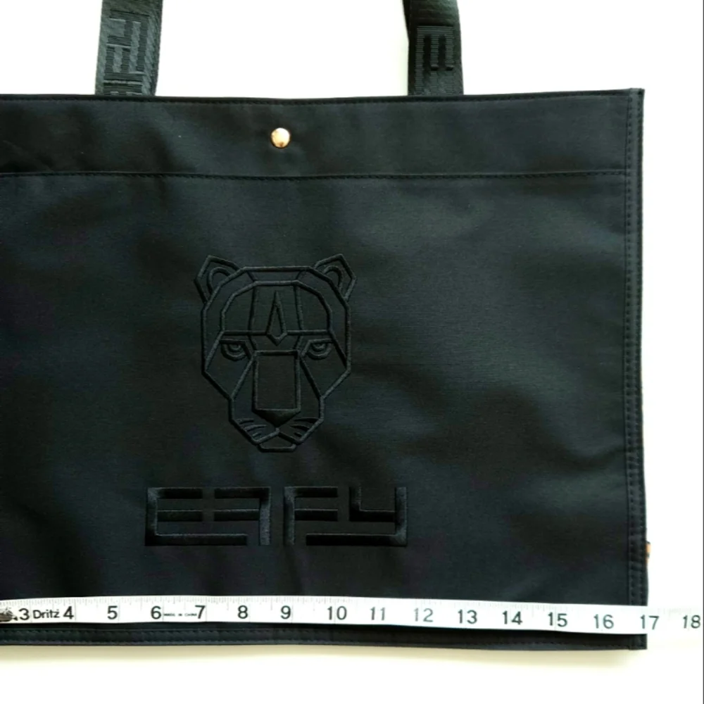 EFFY Jewelery Collectible Large Tote Shopping Bag Black Animal print New